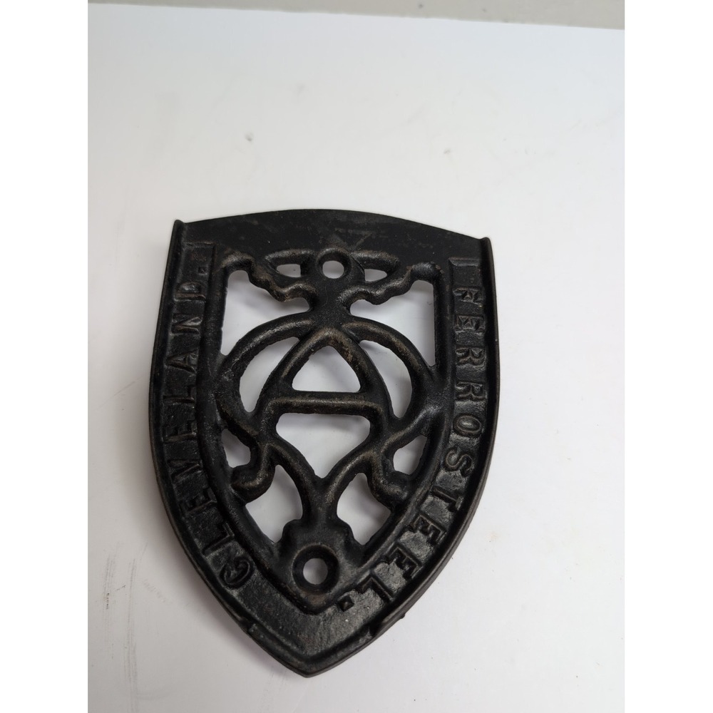 Cast Iron Footed Sad Iron Trivet - Advertising Ferrosteel Cleveland